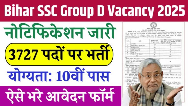 Bihar SSC Group D Vacancy 2025